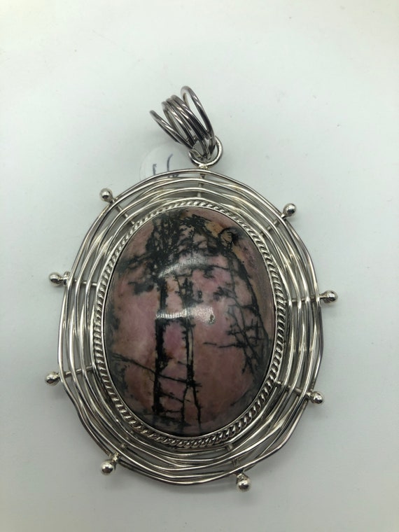 Huge Runway Sterling Silver, Picture Jasper pendan