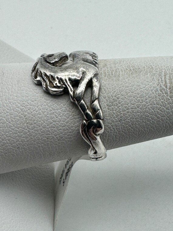 Vintage Sterling Silver Unicorn Ring - image 2