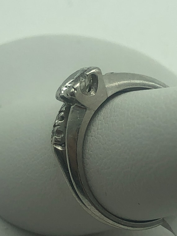 Art Deco Platinum and Diamond Ring and Band .70Ctw - image 2