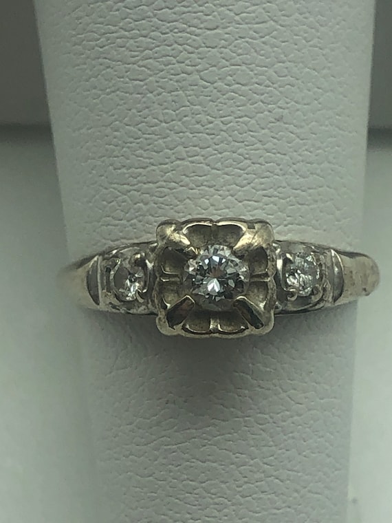 Art Deco 14K and Diamond Ring .35 Ct