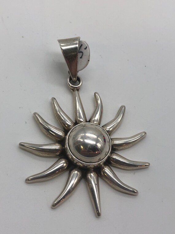 Vintage Mexico 925 Sterling Silver Sun Pendant