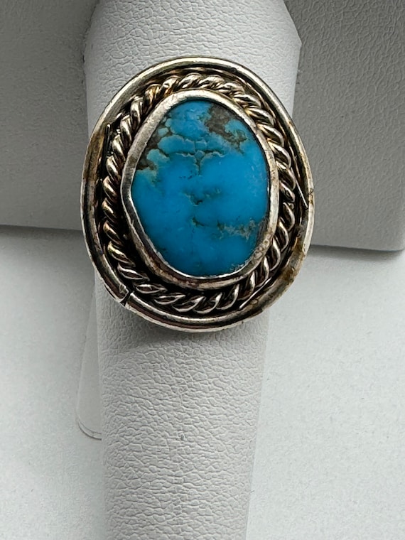 Vintage Sterling Silver Turquoise Southwest Ring