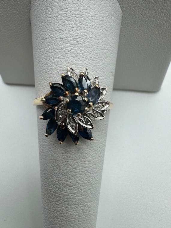Vintage 10k Sapphire and Diamond Ring