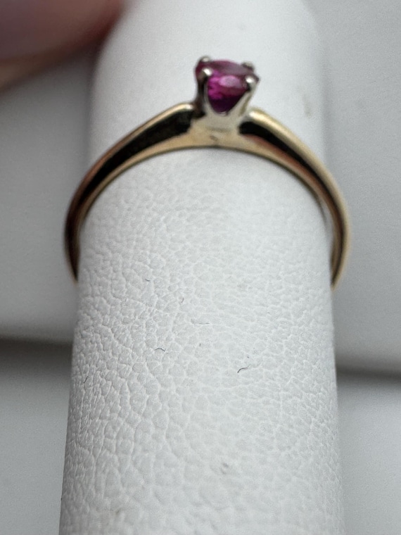 Vintage 14k Ruby Solitaire Ring - image 2