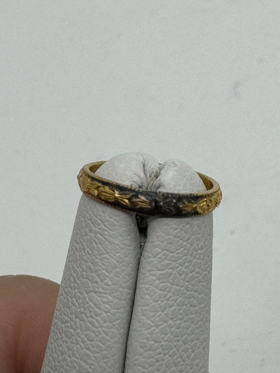 Antique Victorian 10k Yellow Gold Baby Band Ring - image 2