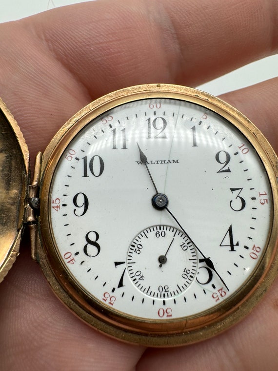 Antique Waltham Railroad Hunters Pocket Watch Gold