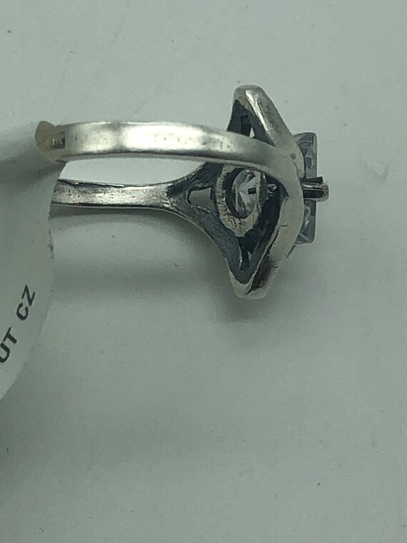 Vintage sterling silver CZ  engagement ring - image 2