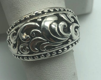 Vintage Sterling Silver Artsy Thai Ring Modernist Brutalist