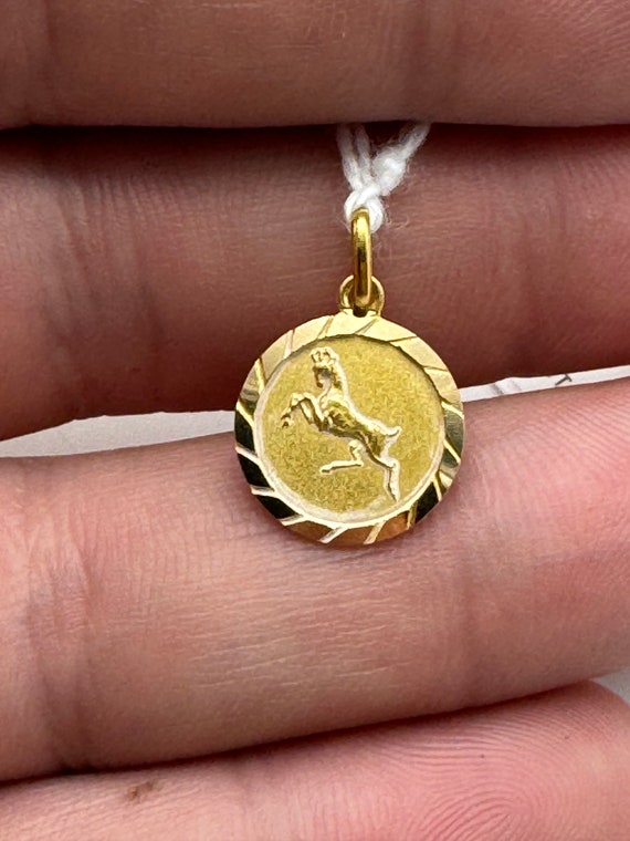 Vintage 18K Yellow Gold Horse Chinese Zodiac Charm