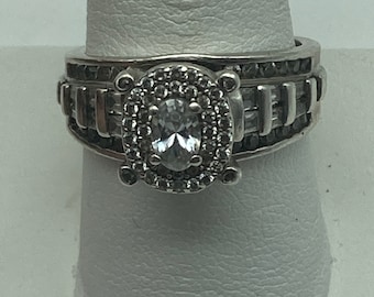 Vintage Sterling Silver, CZ Engagement Style Ring