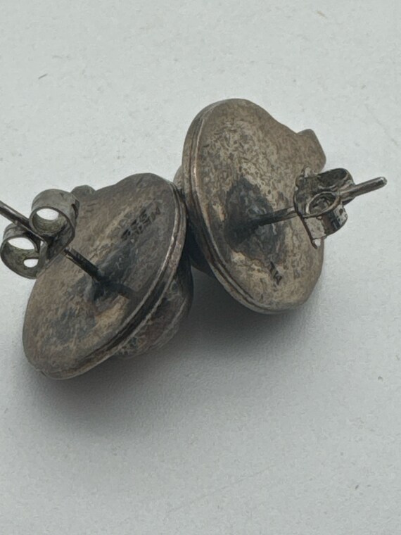 Vintage Sterling Silver Knott Ball Stud Earrings - image 2