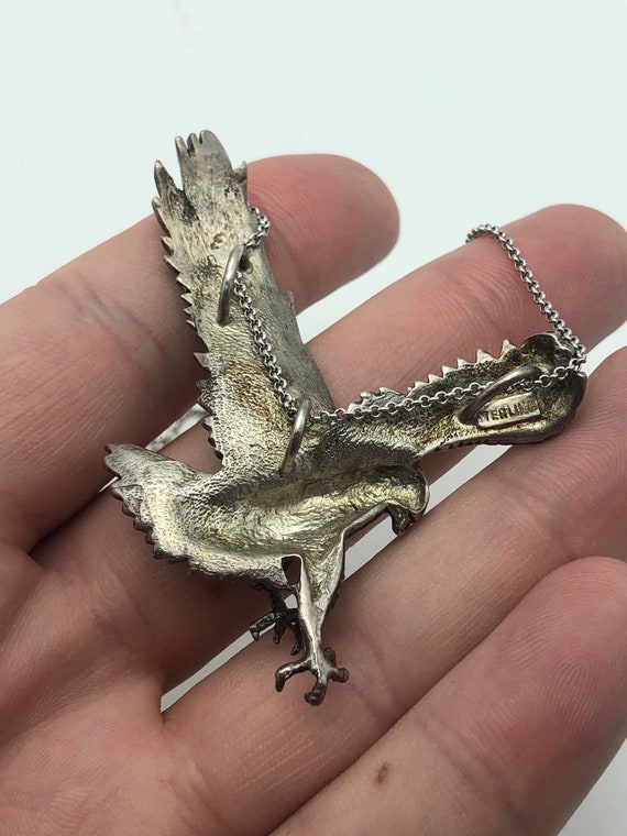 Sterling Silver Eagle Slide Necklace Pendant - image 2