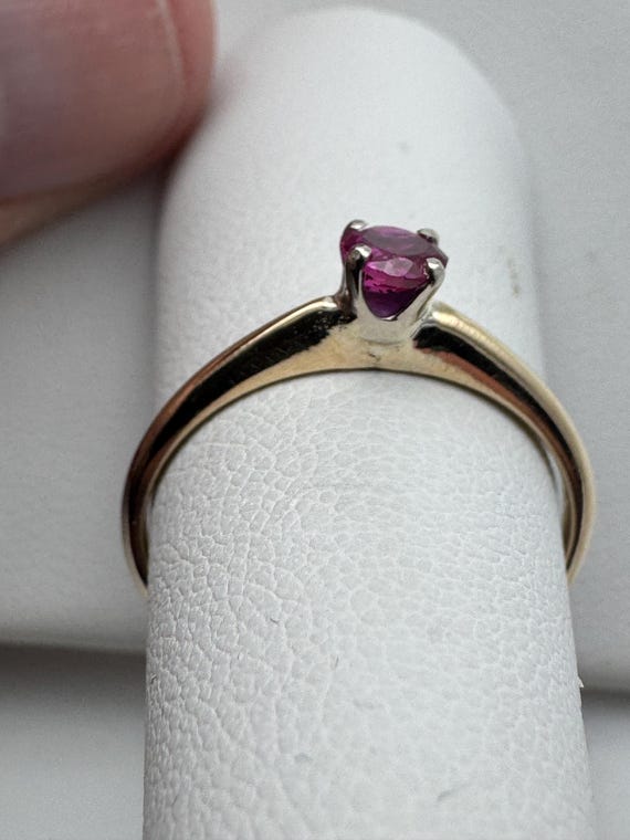 Vintage 14k Ruby Solitaire Ring - image 3