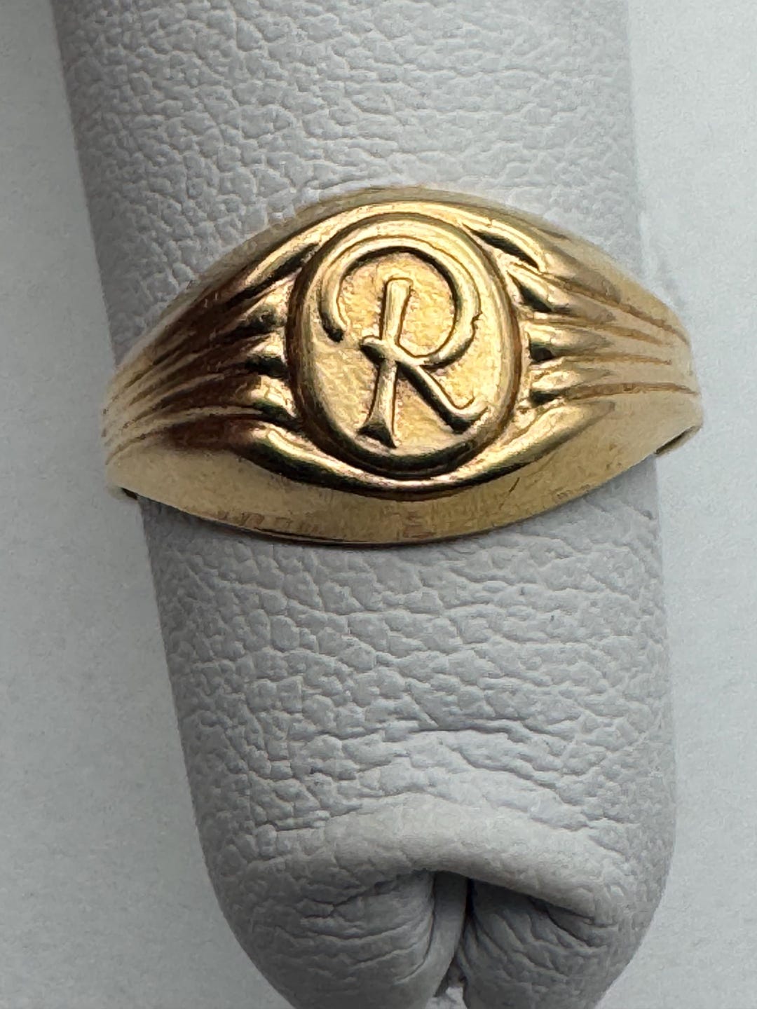 Signet Ring Letter R Antique 18k Yellow Gold Letter R Signet Ring Size 3 - Etsy