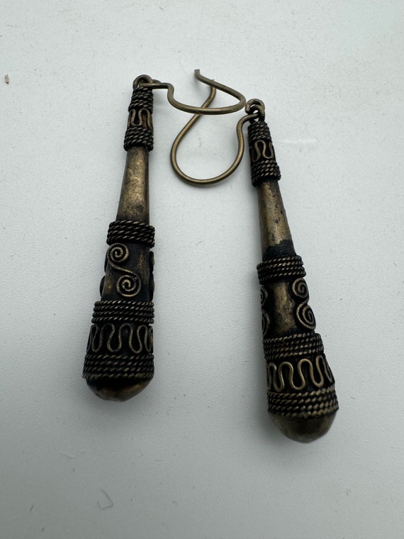 Vintage Brass Silver Bali Turkish Tibetan Earrings