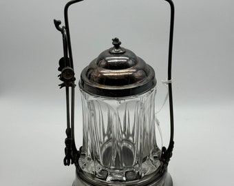 Antique Victorian Clear Pickle Jar Castor.