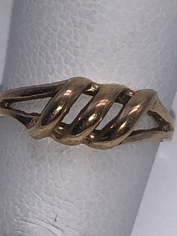 14k Yellow Gold Bombe Ribbon Rope Twist Knot Ring