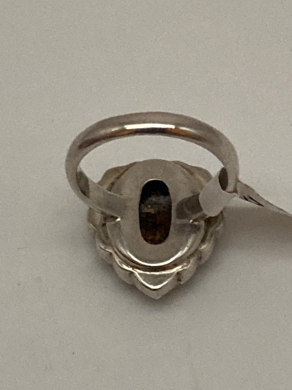 Sterling silver marcasite heart shape ring - image 2
