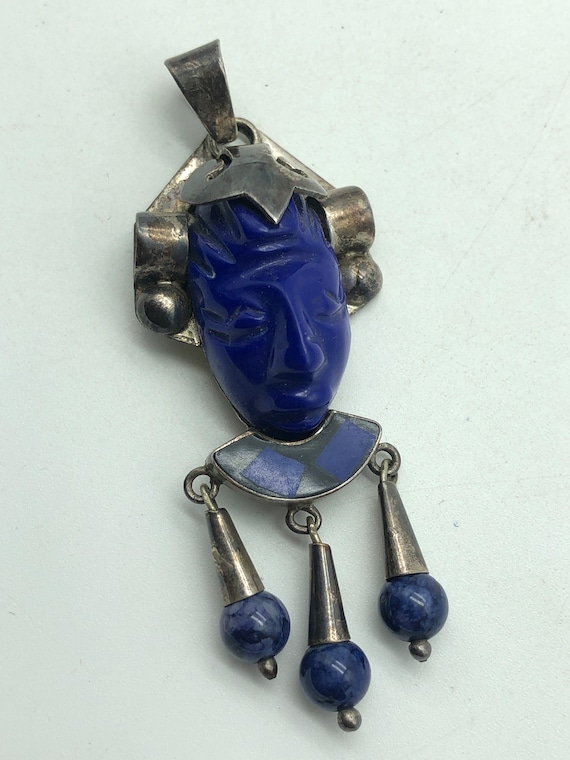 アクセサリー Vintage Mexican Silver Lapis Necklace925 Vintage Mexican Silver Lapis Necklace925