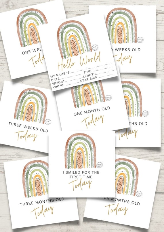 Baby Accessories Baby Milestone Cards Rainbow Set of 30 Accessories ...