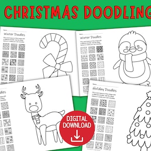 Patterns and Art Designs for Christmas and Winter doodling or Zentangle drawing