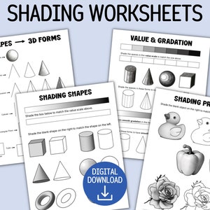 Shading Worksheets and Handouts to Explore Value and Gradation in Art