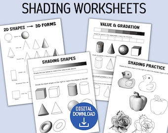 Shading Worksheets and Handouts to Explore Value and Gradation in Art