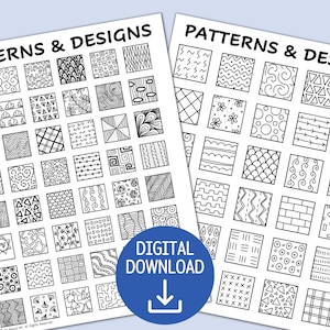 Patterns and Art Designs for doodling or Zentangle drawing