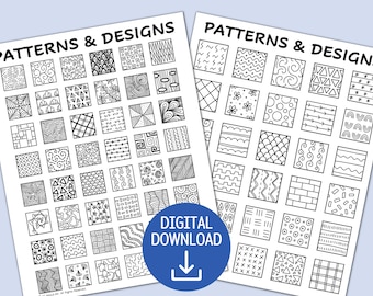 Patterns and Art Designs for doodling or Zentangle drawing