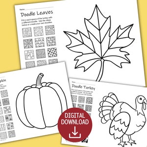 Patterns and Art Designs for Fall doodling or Zentangle drawing