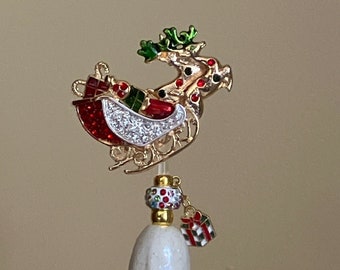 Santa Sleigh and Reindeer Topper for Ceramic Tree