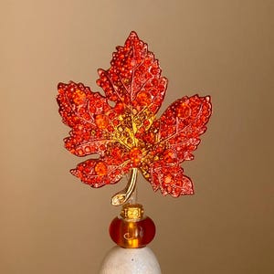Rhinestone Fall Leaf Topper for Ceramic Trees
