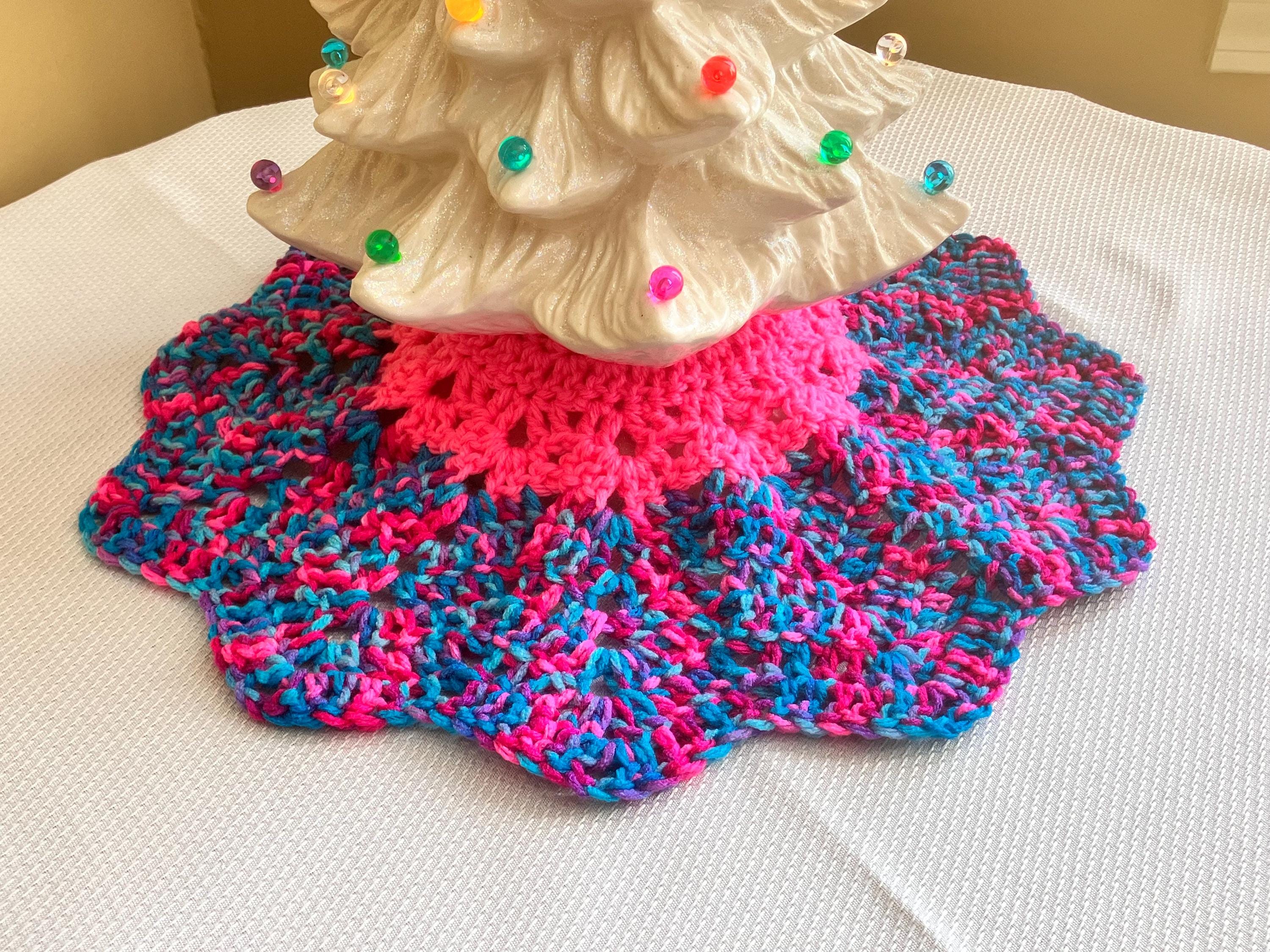 Mini Tree Skirt for Ceramic Trees - Hand Crocheted