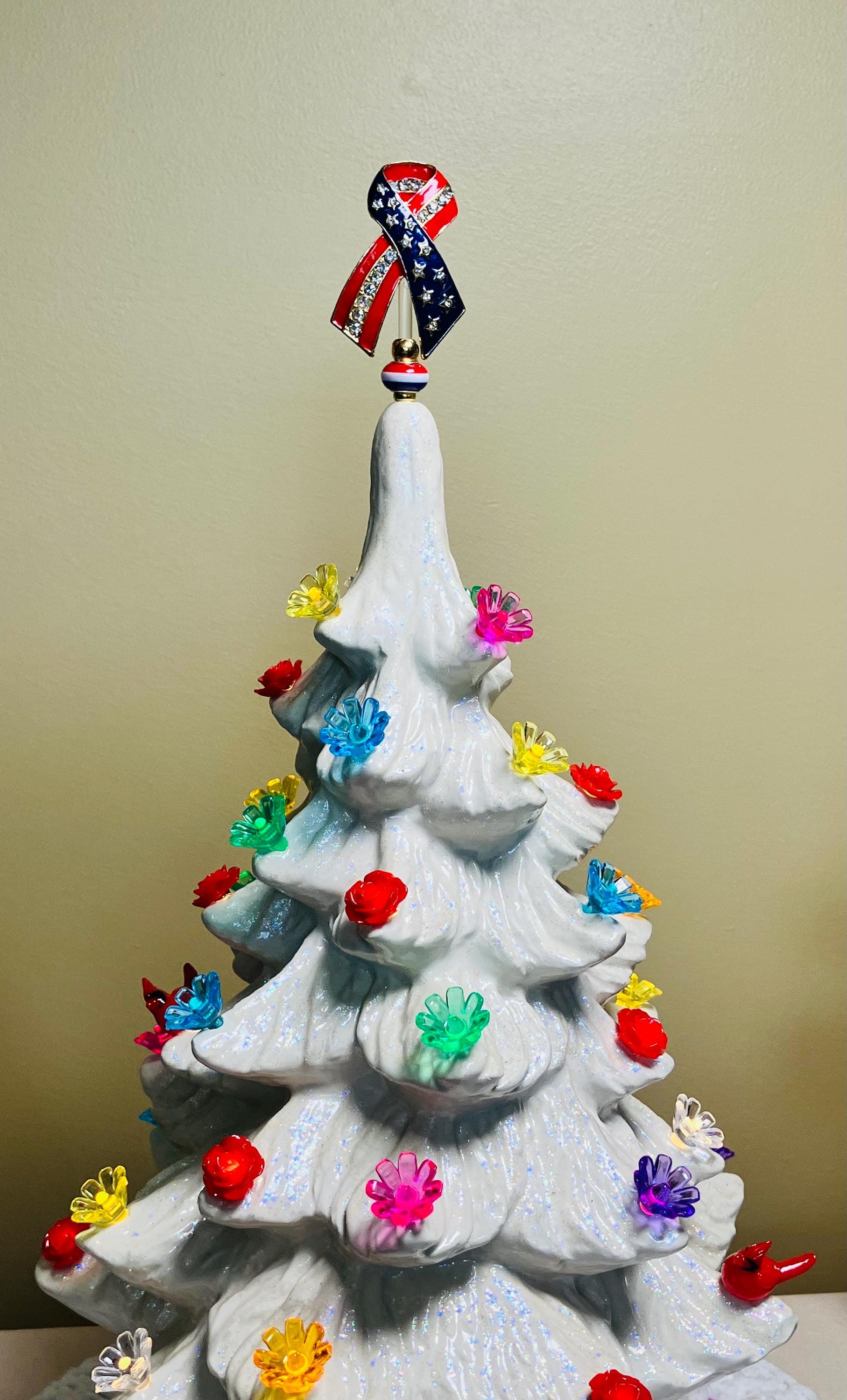 Patriotic Ribbon Topper for Ceramic Trees (3/16
