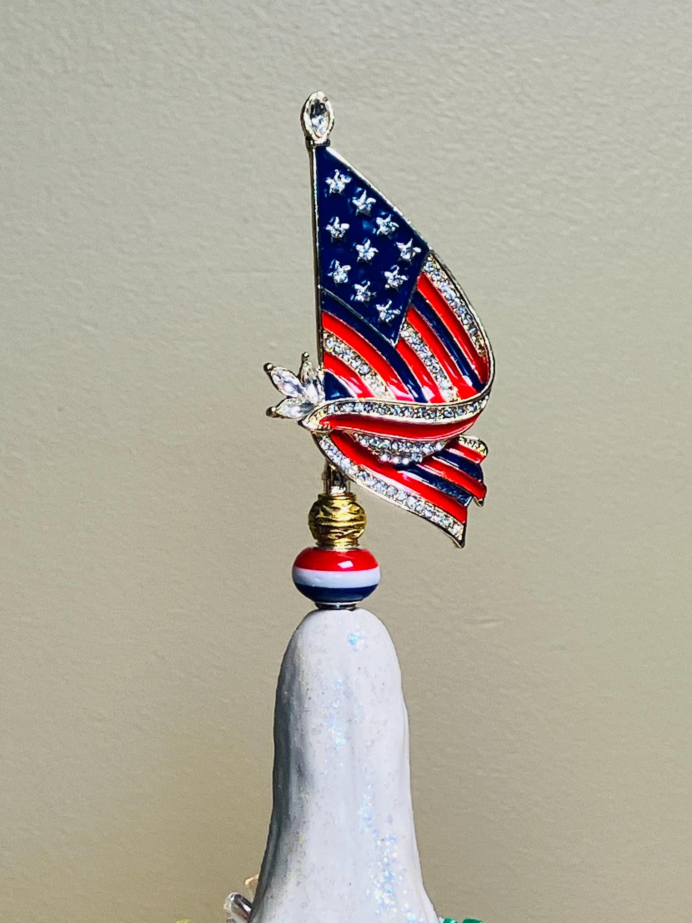 U.S. Flag, Tree Topper for Ceramic Trees (3/16