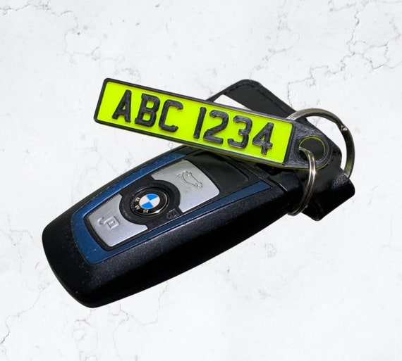 Personalised 3D Printed Car Number Plate Keyring - Custom Reg, UK Made