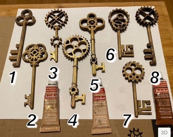 Accessorio Cosplay Steampunk Gear Key - Pronto per dipingere