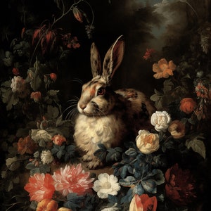 Rabbit in the Garden | Rabbit Painting | Oil Painting | Wall Art ...