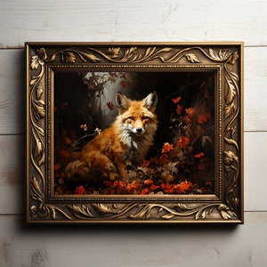 Fox Painting | Wall Art | Animal Portrait | Fox Oil Painting Art | Matte Print | 14x11, 24x18