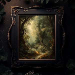 Moody Forest | Forest Painting | Oil Painting | Wall Art | Matte Print | 11x14,18x24