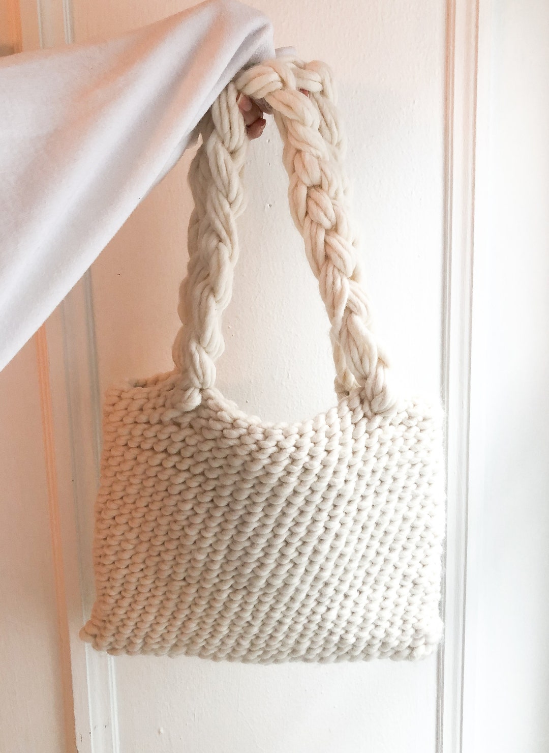 Handmade Wool Bag Knit Laptop Sleeve Chunky Knit Bag Etsy