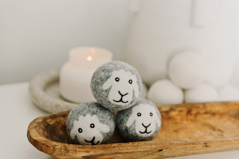 Eco-Friendly Smart Sheep 6-Pk 100% Premium Wool Dryer Balls Extra Large Reusable & Natural Handmade Bestseller image 3