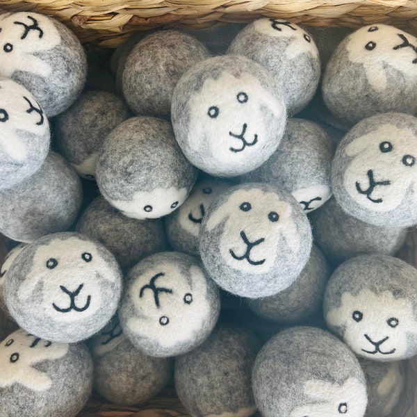 BULK 60 Balls GRAY SHEEP Eco-Friendly Smart Sheep 100% Premium Wool Dryer Balls Extra Large Reusable & Natural Handmade  Bestseller