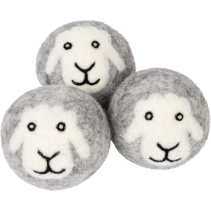 Eco-Friendly Smart Sheep 100% Premium Wool Dryer Balls Extra Large Reusable & Natural Handmade  Bestseller 3-pack