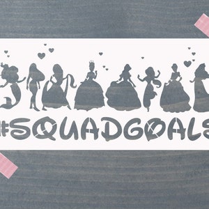 Squad Goals Stencil, Princess Craft Mylar Stencil Reusable