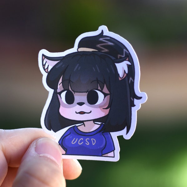 UCSD Raccoon Girl "Fluffy" Sticker