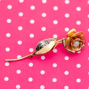 Vintage Golden Rose Brooch - P5
