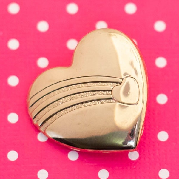 Vintage Simple Gold Tone Heart Brooch by Variety Club - P3