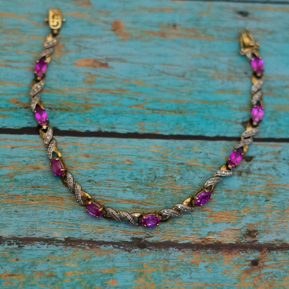 7 inch, Vintage Sterling Silver Royal Purple Gem B