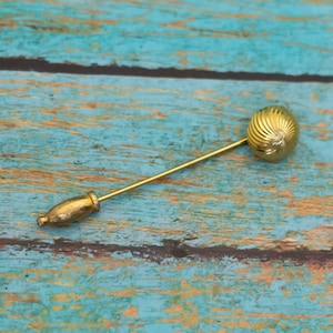 Vintage Dainty Sphere Gold Tone Stick Pin - P26